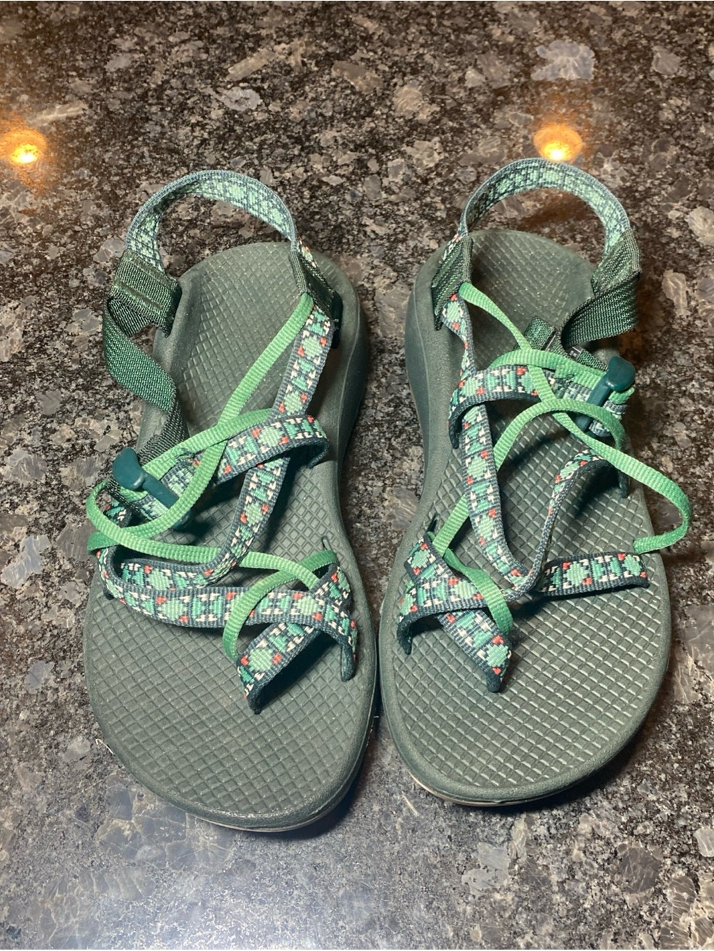 Chaco Women's Size W 7 Green Blue Red Sport Sandals Hiking Water Paddle Activity - Picture 2 of 11
